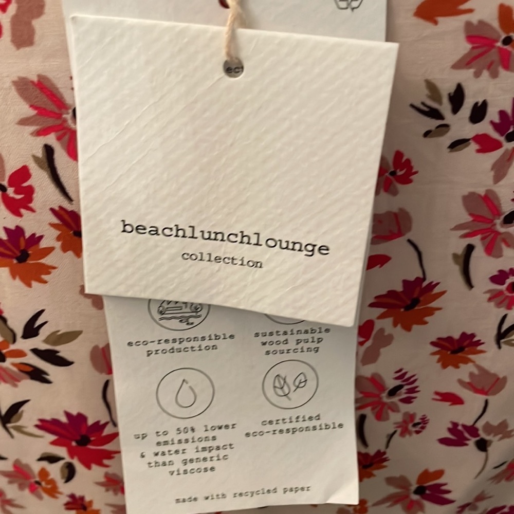 NWT BeachLunchLounge tunic. Size L. Autumn leaves print w dropped waist​ - Picture 12 of 16